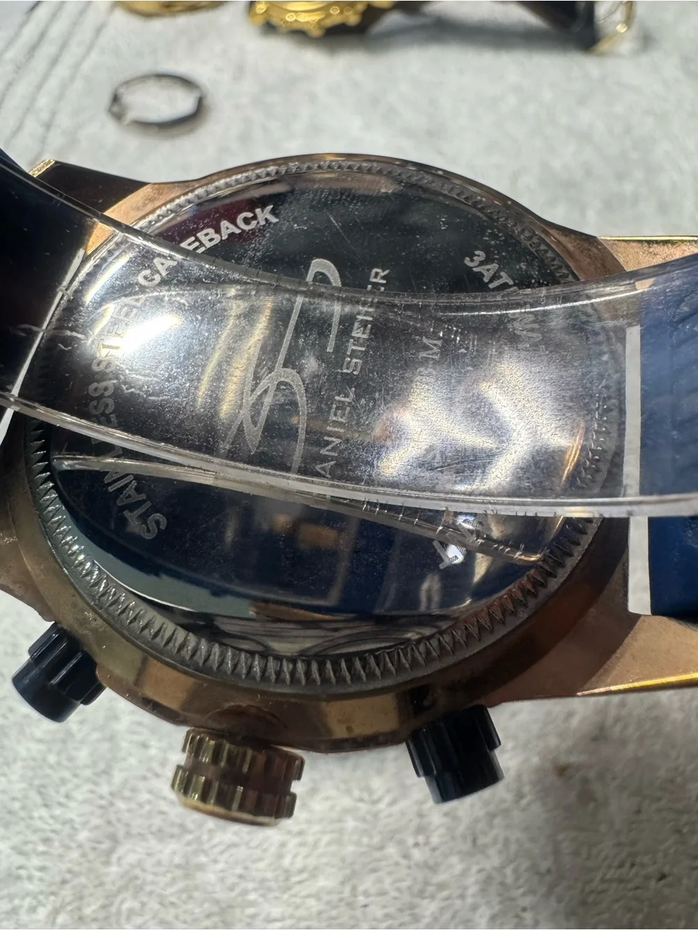 Men's Navy and Gold Chronograph Watch